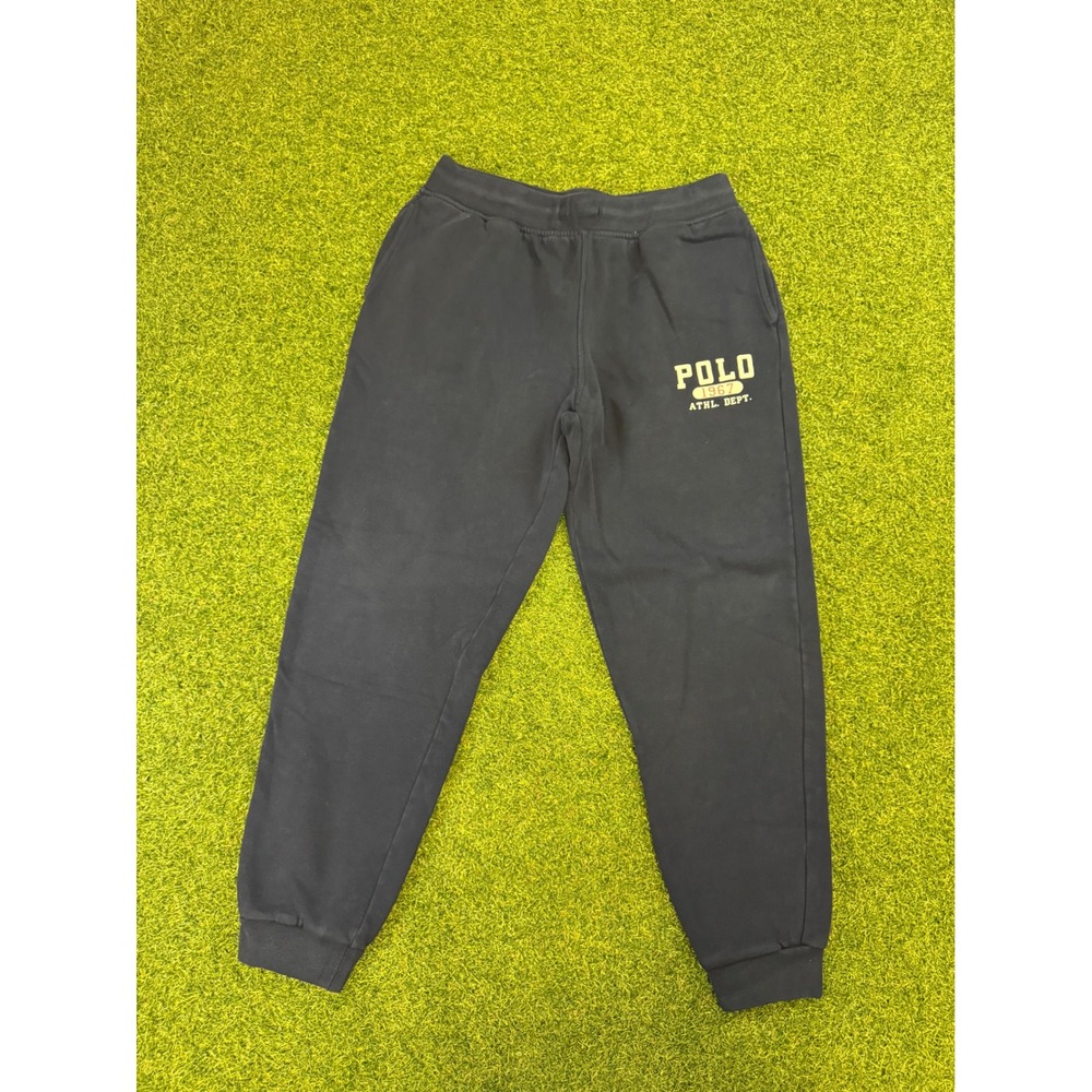 Polo Ralph Lauren Boys XL‎ 18-20 Navy Blue Athl Dept 1967 Fleece Jogger Pants